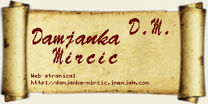 Damjanka Mirčić vizit kartica